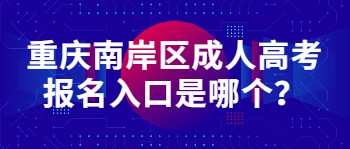 重庆南岸区成人高考报名入口