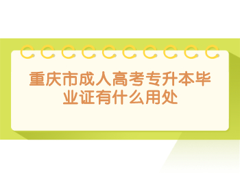 重庆市成人高考专升本毕业证