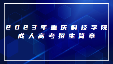 2023年重庆科技学院成人高考招生简章